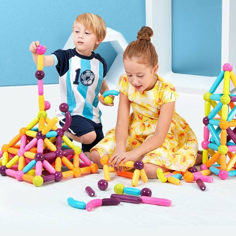 Magnet Balls and Robs Set Toy,42PCS Magnetic Building Sticks Blocks ...